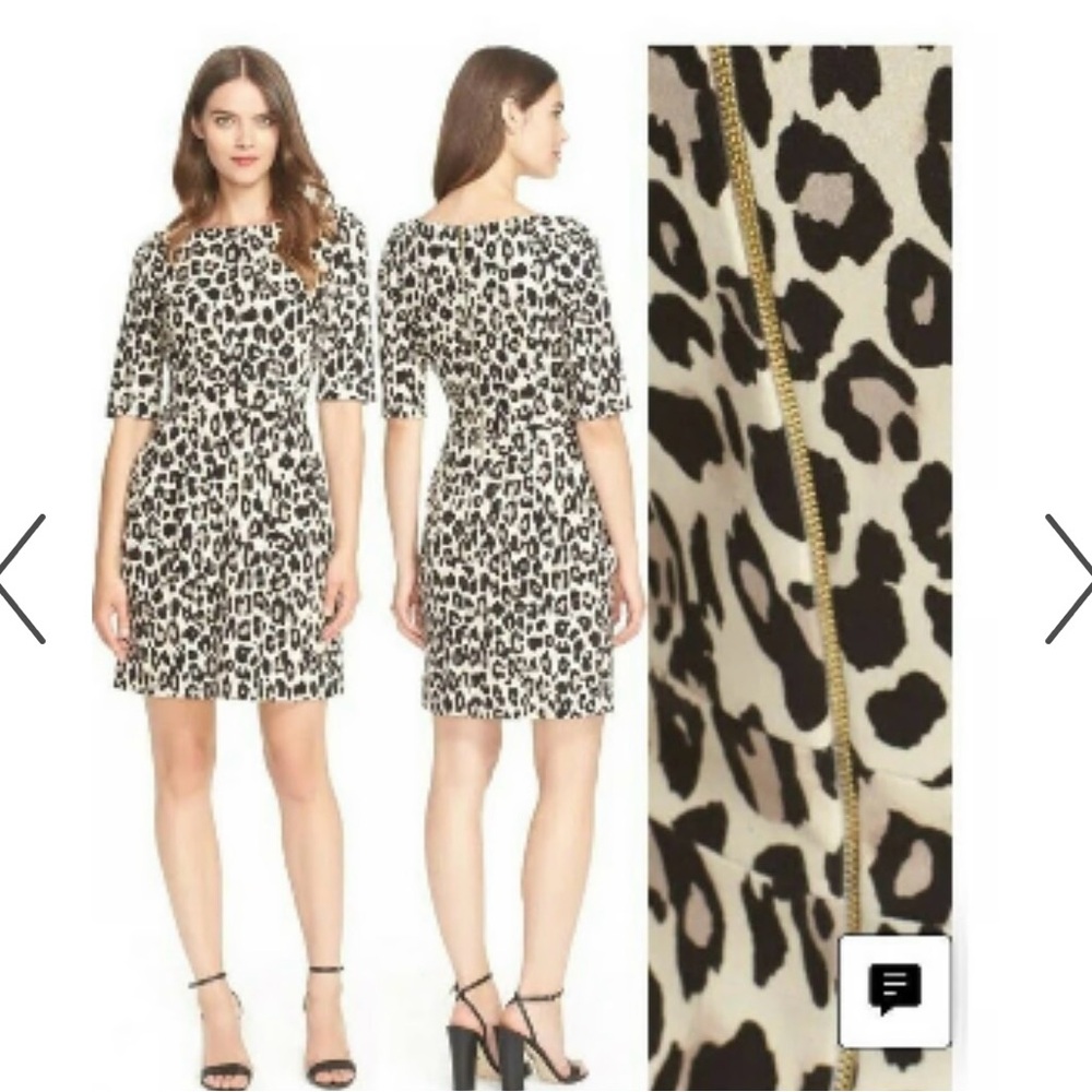 Kate Spade short sleeve cheetah print ponte dress